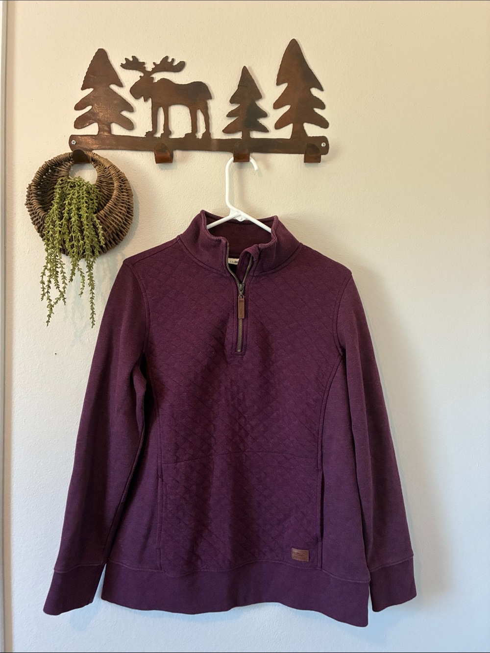 L.L. Bean Women’s Quilted Quarter-Zip Pullover Sweatshirt